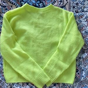 Soft fluffy , neon green pull over .